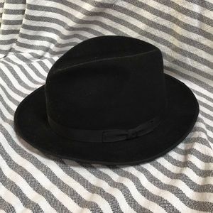 Black Stetson fur felt hat *hipster* *fedora* XL